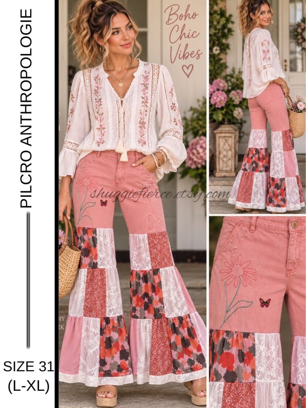 MSRP: $148 ✨ OOAK Upcycled Anthropologie Pilcro Patchwork Jeans Size 31 (L-XL)✨